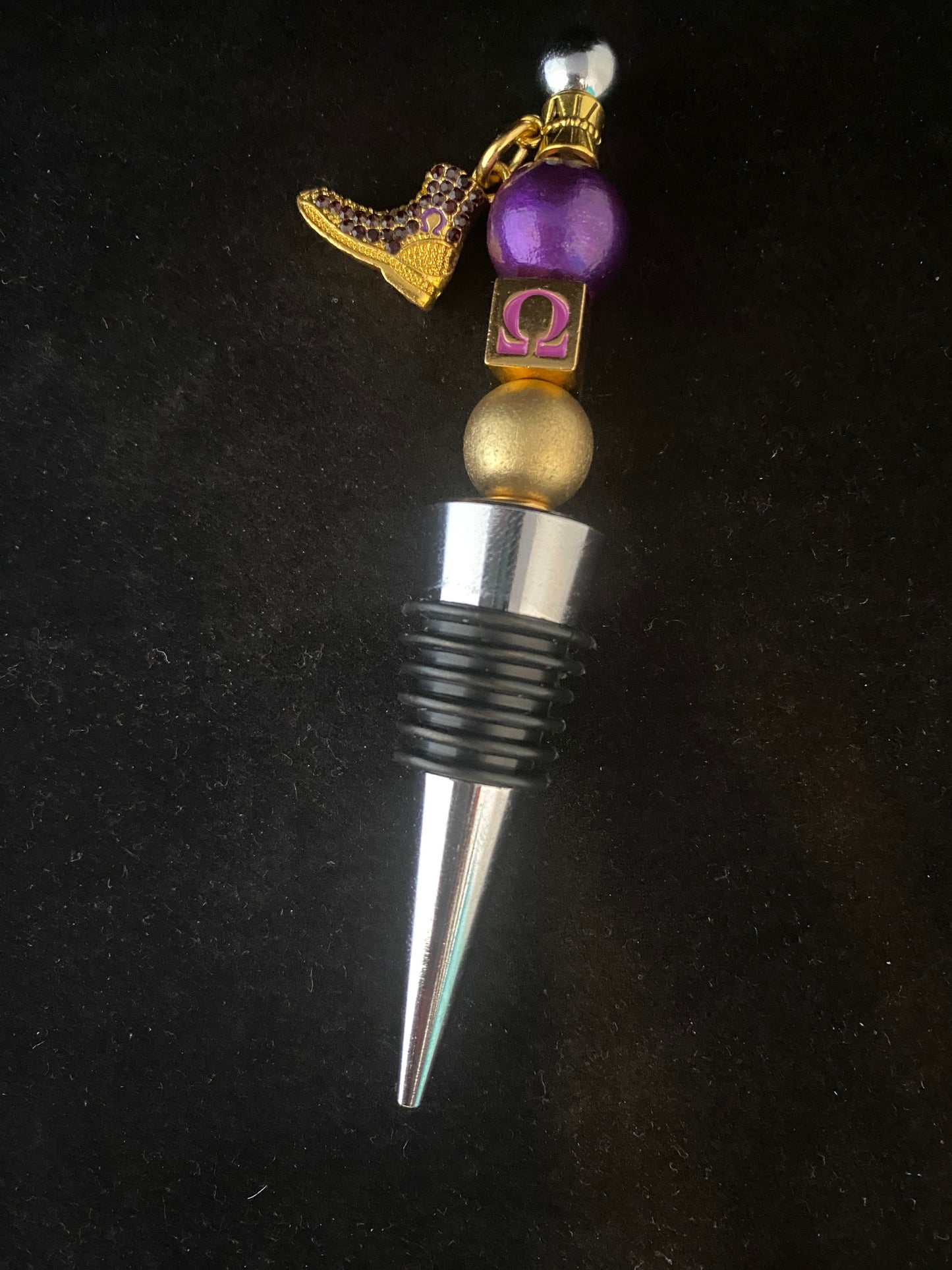 Omega Psi Phi Booted and Omega Cubed Wine Stopper